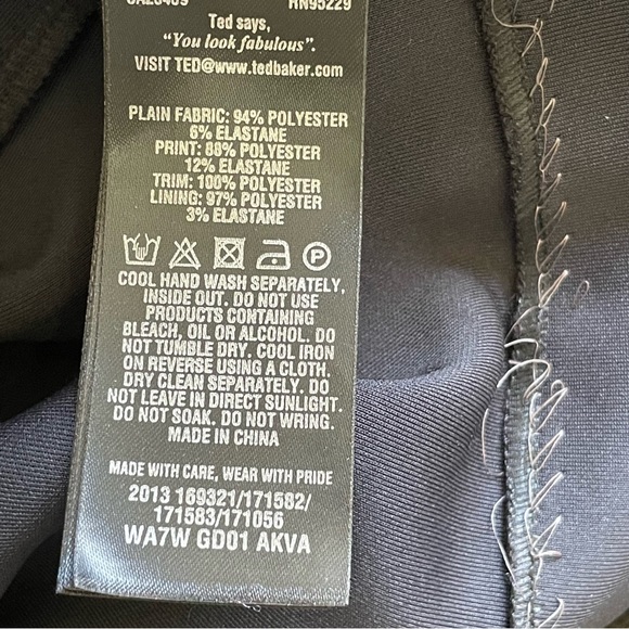 Ted Baker London Akva Kensington Floral Black Body-Con Dress Size 10 - Picture 8 of 16